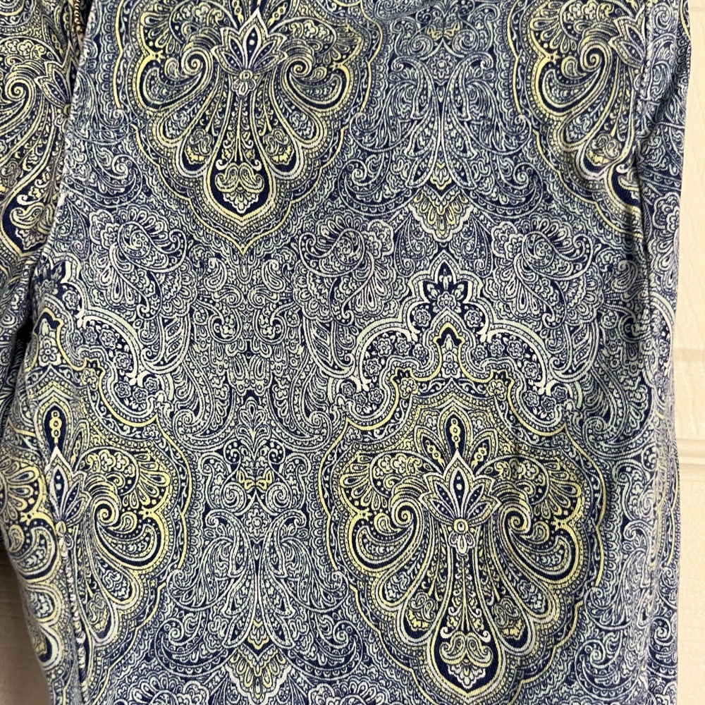 Paige Jeans Verdugo Ultra Skinny Blue Aruba Paisley Print Skinny Jean Sz 27